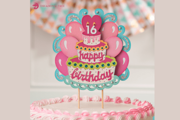 Download Happy Birthday Cake Topper SVG - Happy Collection